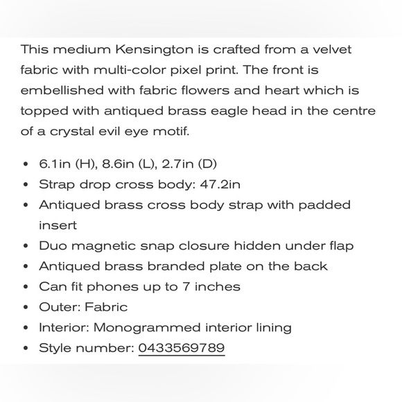 Kurt Geiger Medium Fabric Kensington Bag - Picture 6 of 6